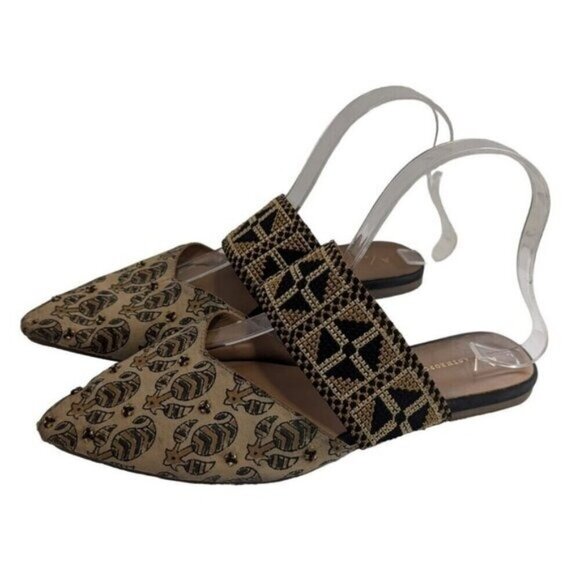 Anthropologie Paz Beaded Slides Mule Womens Size 8 - Picture 1 of 5